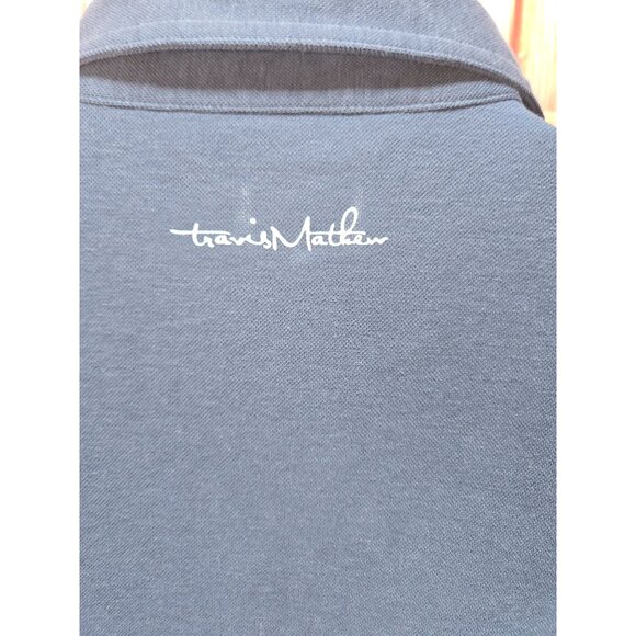 Travis Mathew Mens Polo Shirt Size Medium Navy & Gray Pima Cotton Blend - Picture 8 of 9